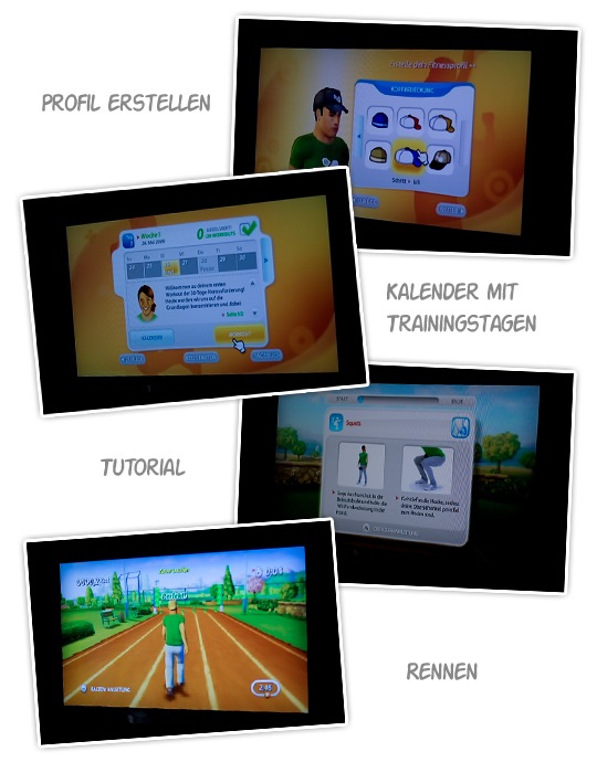 Screens vom Wii Spiel Personal Trainer