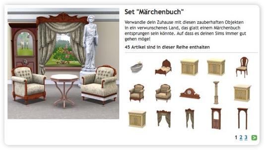 Komplettset an Möbeln für Sims 3 auf sims3.de