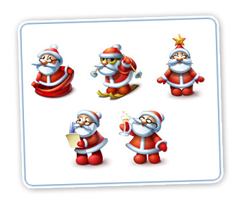 free-icons-mit-suessen-weihnachtsmaennern