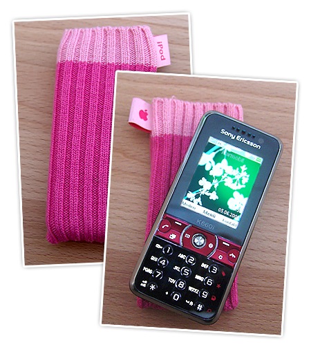 Mein Handy mit Kondom in Pink