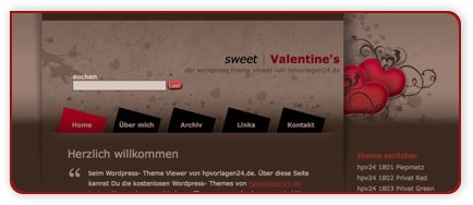 WordPress Theme zum Valentinstag
