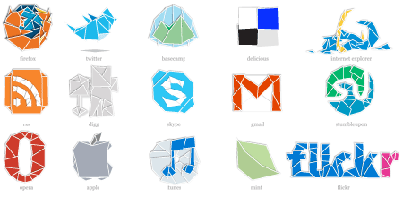Web Icons in Origami Style