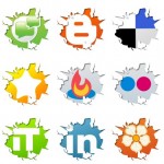 Social Media Icons für weiße Hintergründe