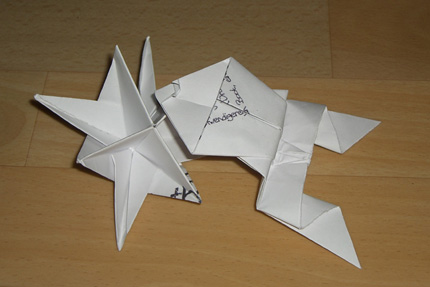 Frosch und Stern - Origami