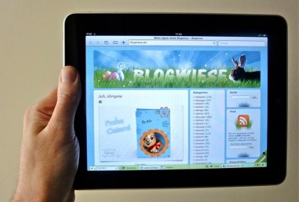Blogwiese auf einem iPad