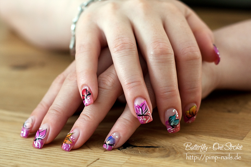 Nail Art – Butterfly – One Stroke | Blogwiese